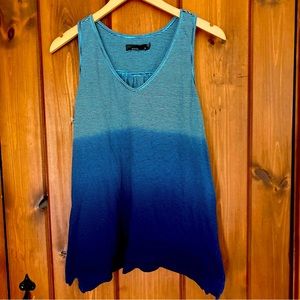 (M) Blue Striped Ombré prAna Tank Top